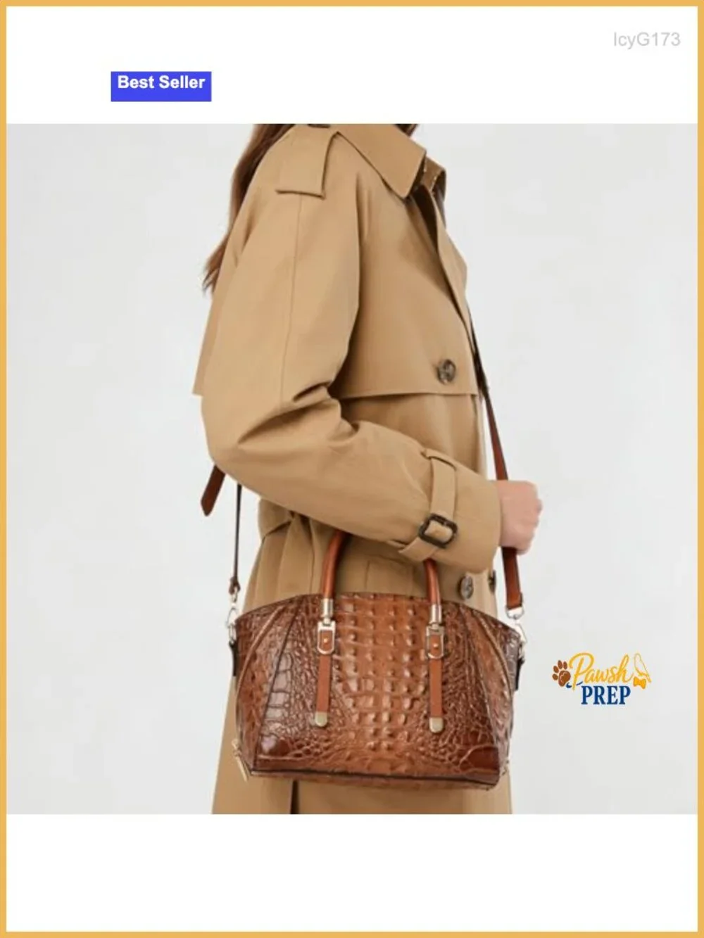 Crocodile Pattern PU Leather Satchel Shoulder Bag Ladies Zipper Totes Purse Top
